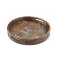 The Gerson Companies Gerson 93500 Heritage Collection Mango Wood Round Tray with Letter K 93500